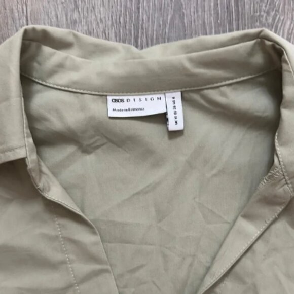 ASOS Design Women’s Sz 6 Stylish Pleated Long Sleeve Collared Casual Shirt Dress - Picture 2 of 8